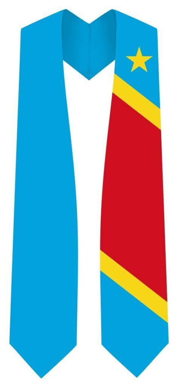 1960 The Rep of the Congo Flag Graduation Stole Fits All Body Types